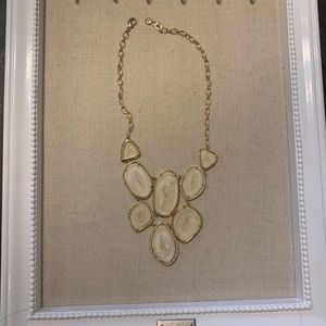 White and gold statement necklace from Stella & Dot